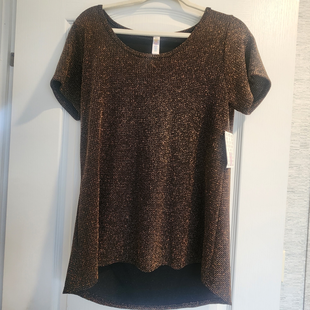 Lularoe Elegant Black and Gold Women's Classic T Size M BNWT